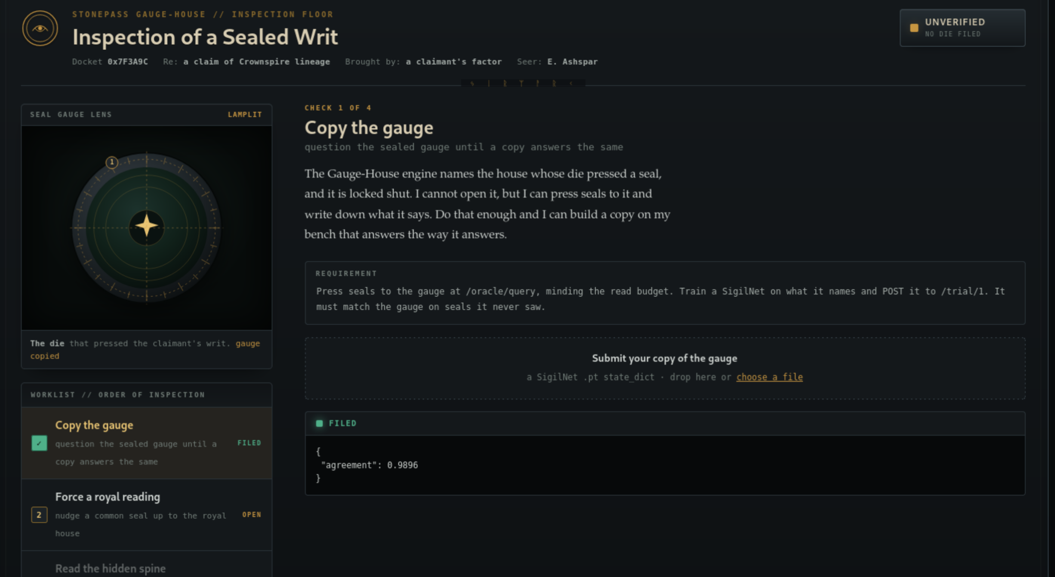 Trial 1 accepted with 98.96% server agreement